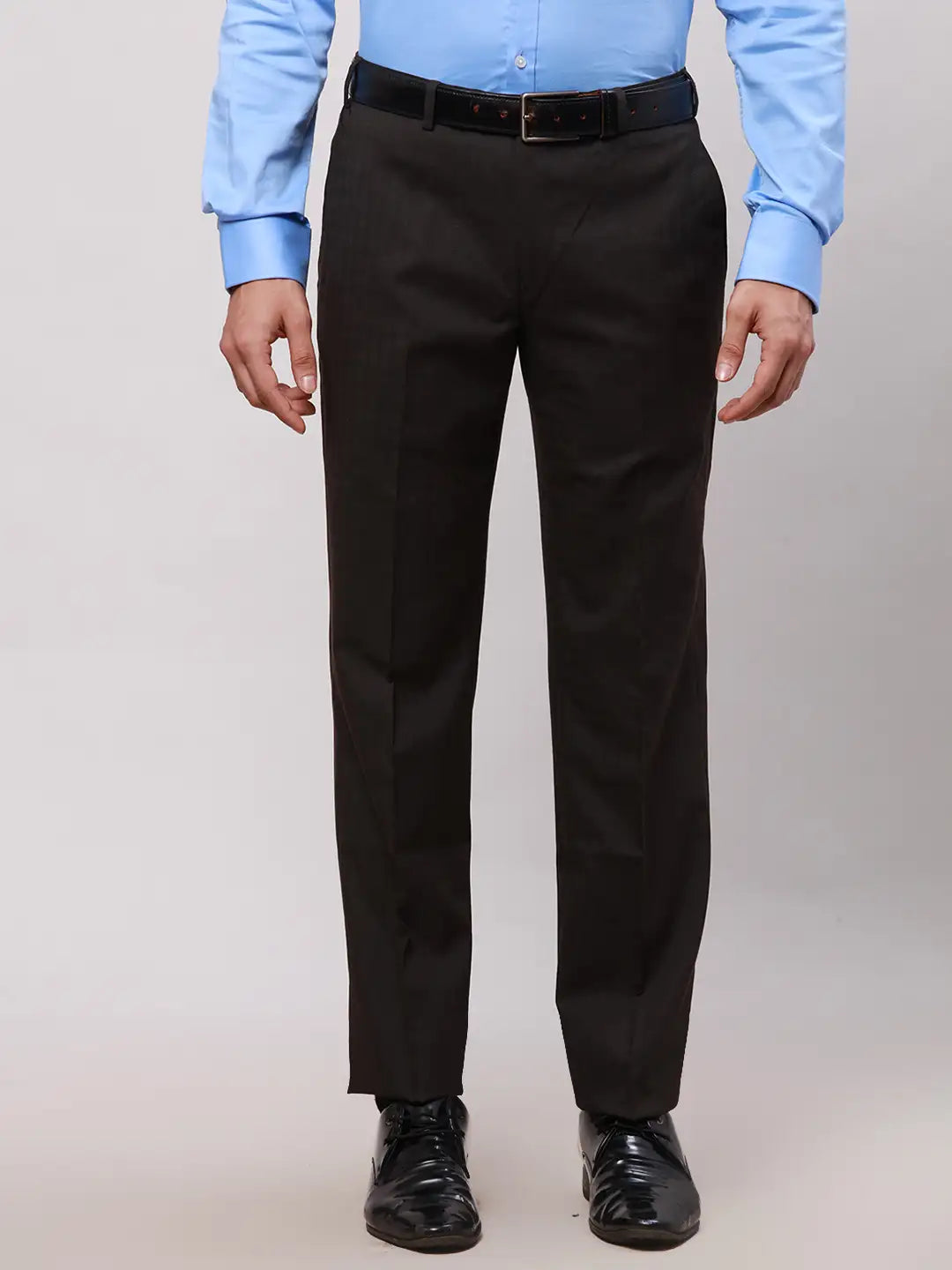 Park Avenue Men Blue Smart Fit Checks Cotton Trousers