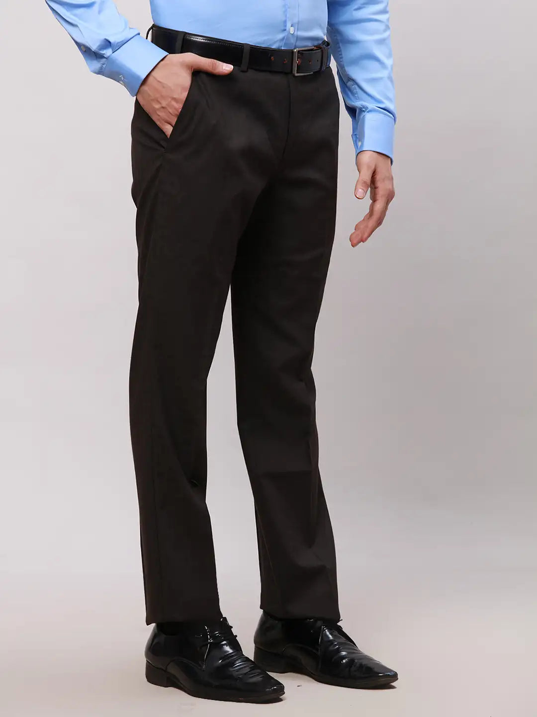 Park Avenue Men Blue Smart Fit Checks Cotton Trousers