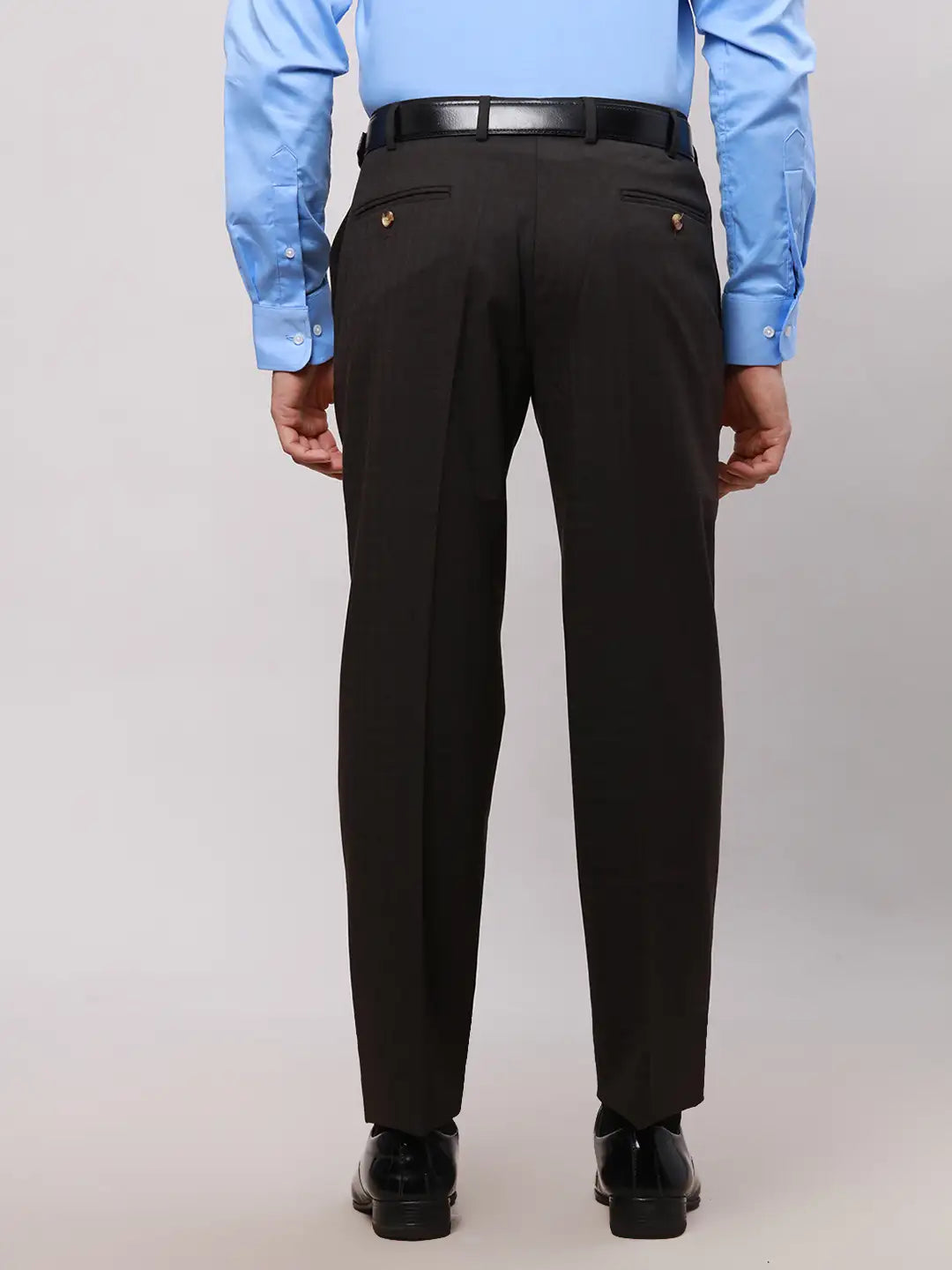 Park Avenue Men Blue Smart Fit Checks Cotton Trousers