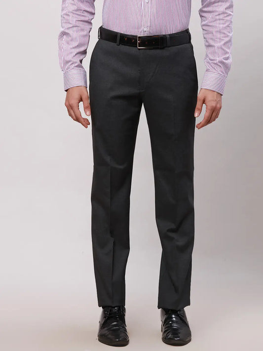 Park Avenue Men Blue Smart Fit Solid Cotton Trousers