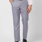 Park Avenue Men Grey Structure Smart Fit Polyester Blend Trouser