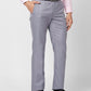 Park Avenue Men Grey Structure Smart Fit Polyester Blend Trouser