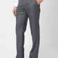 Park Avenue Men Grey Structure Smart Fit Polyester Blend Trouser