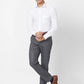 Park Avenue Men Grey Structure Smart Fit Polyester Blend Trouser