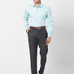 Park Avenue Men Blue Solid Smart Fit Polyester Blend Trouser