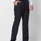 Park Avenue Men Black Smart Fit Solid Cotton Trousers