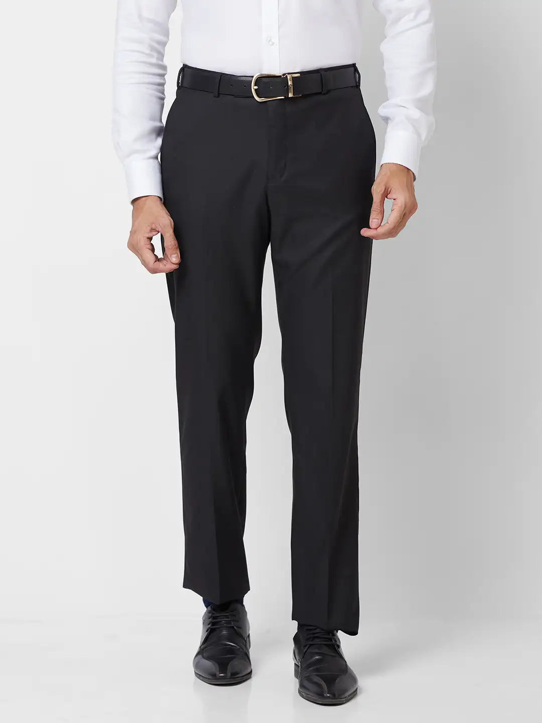 Park Avenue Men Brown Smart Fit Solid Cotton Trousers