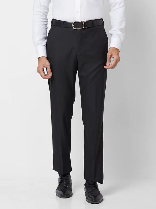 Park Avenue Men Brown Smart Fit Solid Cotton Trousers