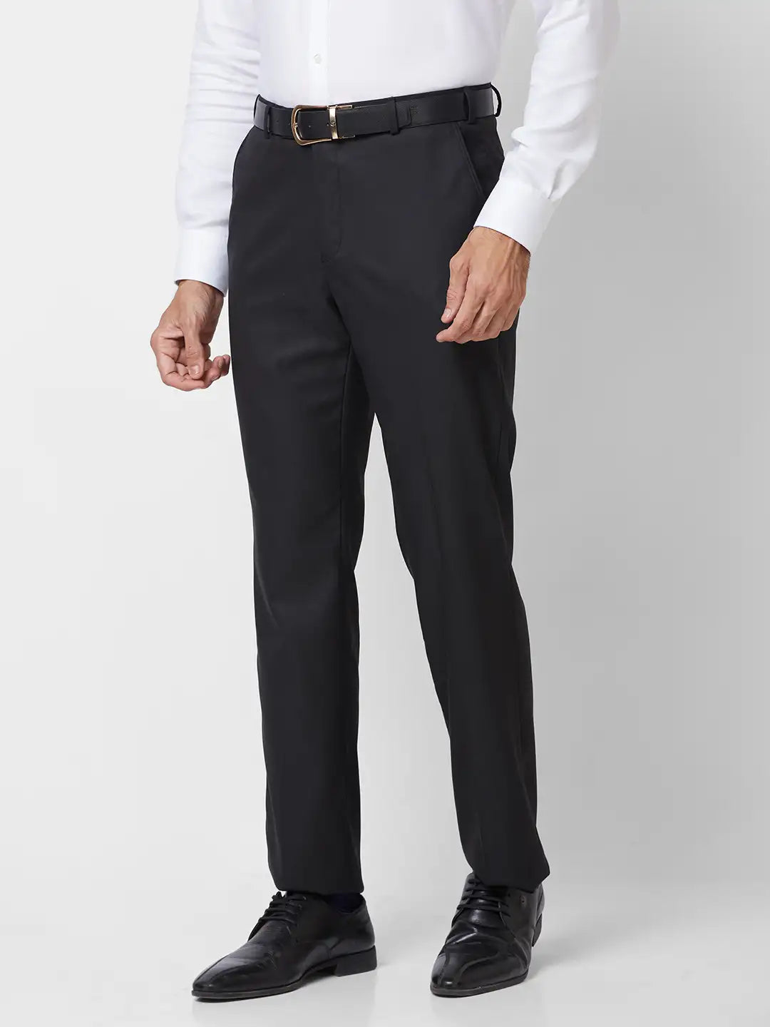 Park Avenue Men Brown Smart Fit Solid Cotton Trousers