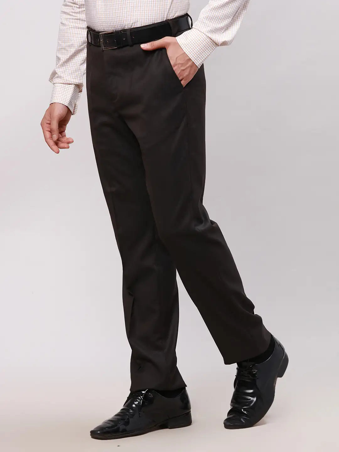 Park Avenue Men Blue Smart Fit Solid Cotton Trousers