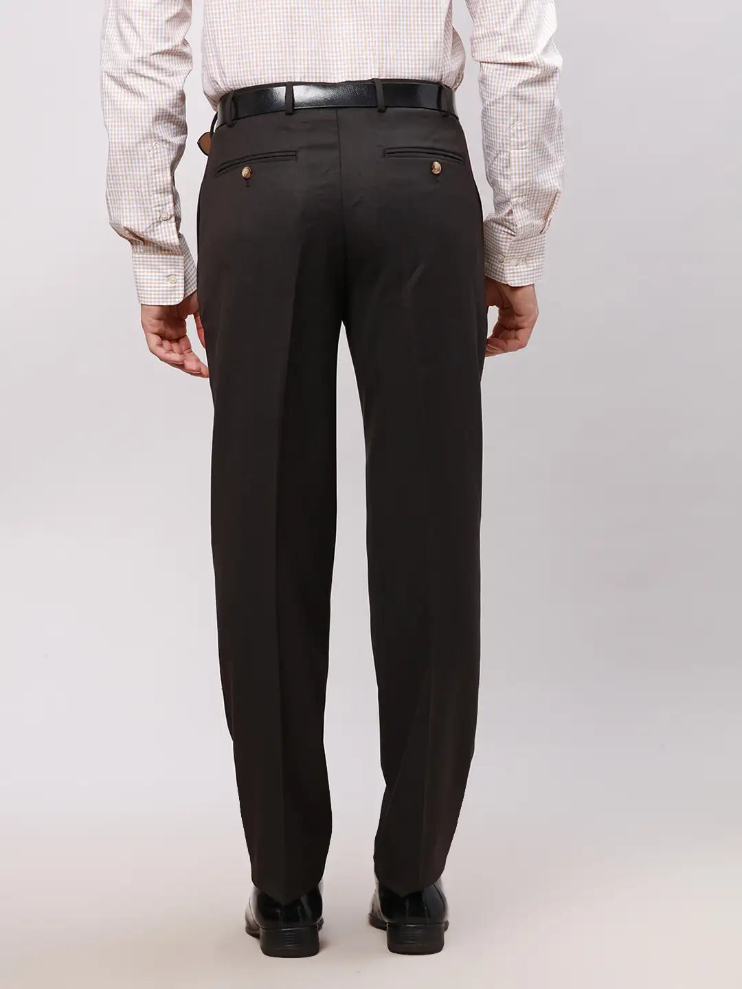 Park Avenue Men Blue Smart Fit Solid Cotton Trousers