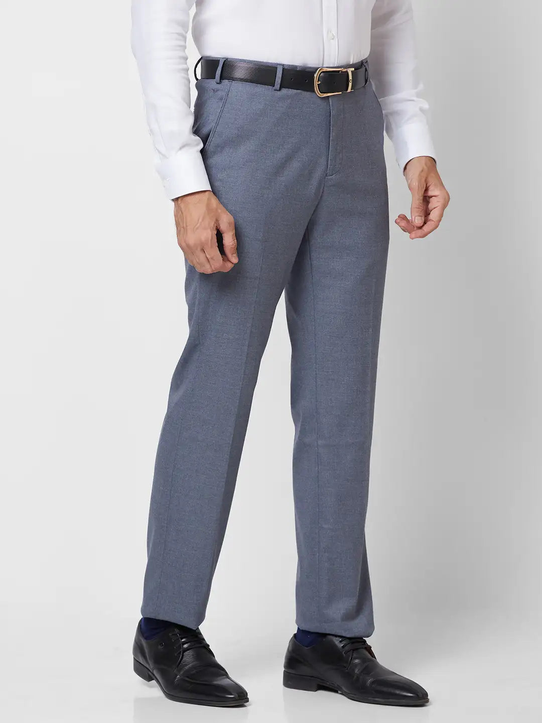 Park Avenue Men Blue Smart Fit Solid Cotton Trousers – MyRaymond