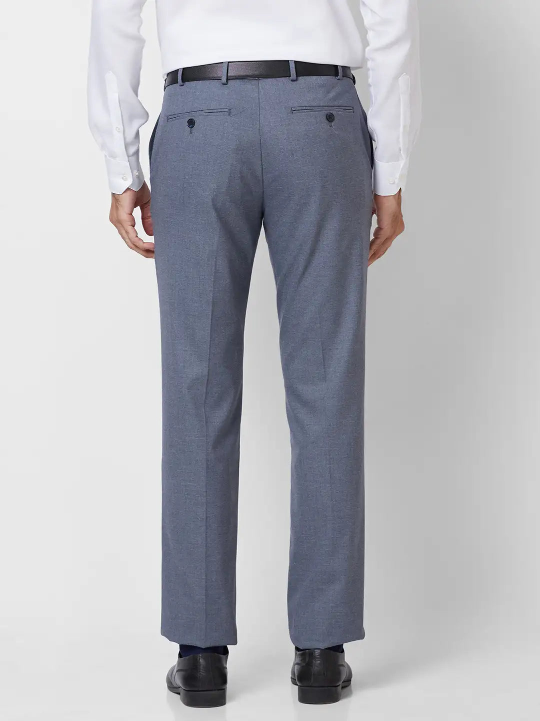 Park Avenue Men Violet Smart Fit Structure Cotton Trousers