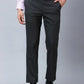 Park Avenue Men Grey Structure Smart Fit Polyester Blend Trouser