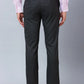 Park Avenue Men Grey Structure Smart Fit Polyester Blend Trouser