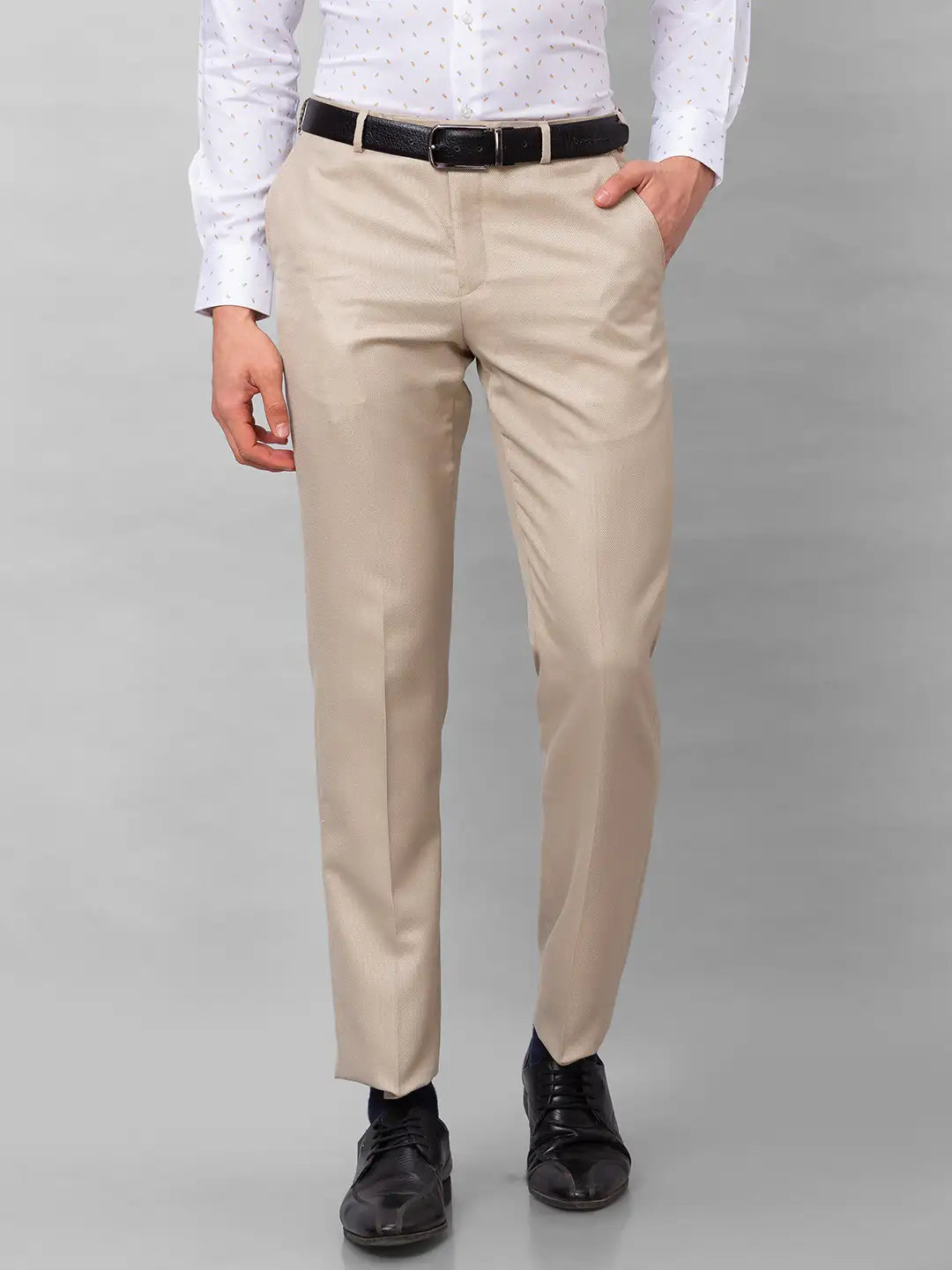 Park Avenue Men Blue Checks Smart Fit Polyester Blend Trousers