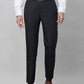 Park Avenue Men Blue Stripe Smart Fit Polyester Blend Trousers