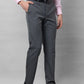 Park Avenue Men Grey Stripe Smart Fit Polyester Blend Trousers