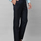 Park Avenue Men Grey Structure Smart Fit Polyester Blend Trousers