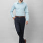 Park Avenue Men Grey Structure Smart Fit Polyester Blend Trousers