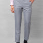 Park Avenue Men Grey Structure Smart Fit Polyester Blend Trousers