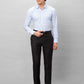 Park Avenue Men Blue Stripe Smart Fit Polyester Blend Trousers