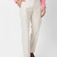 Park Avenue Men Grey Stripe Smart Fit Polyester Blend Trouser