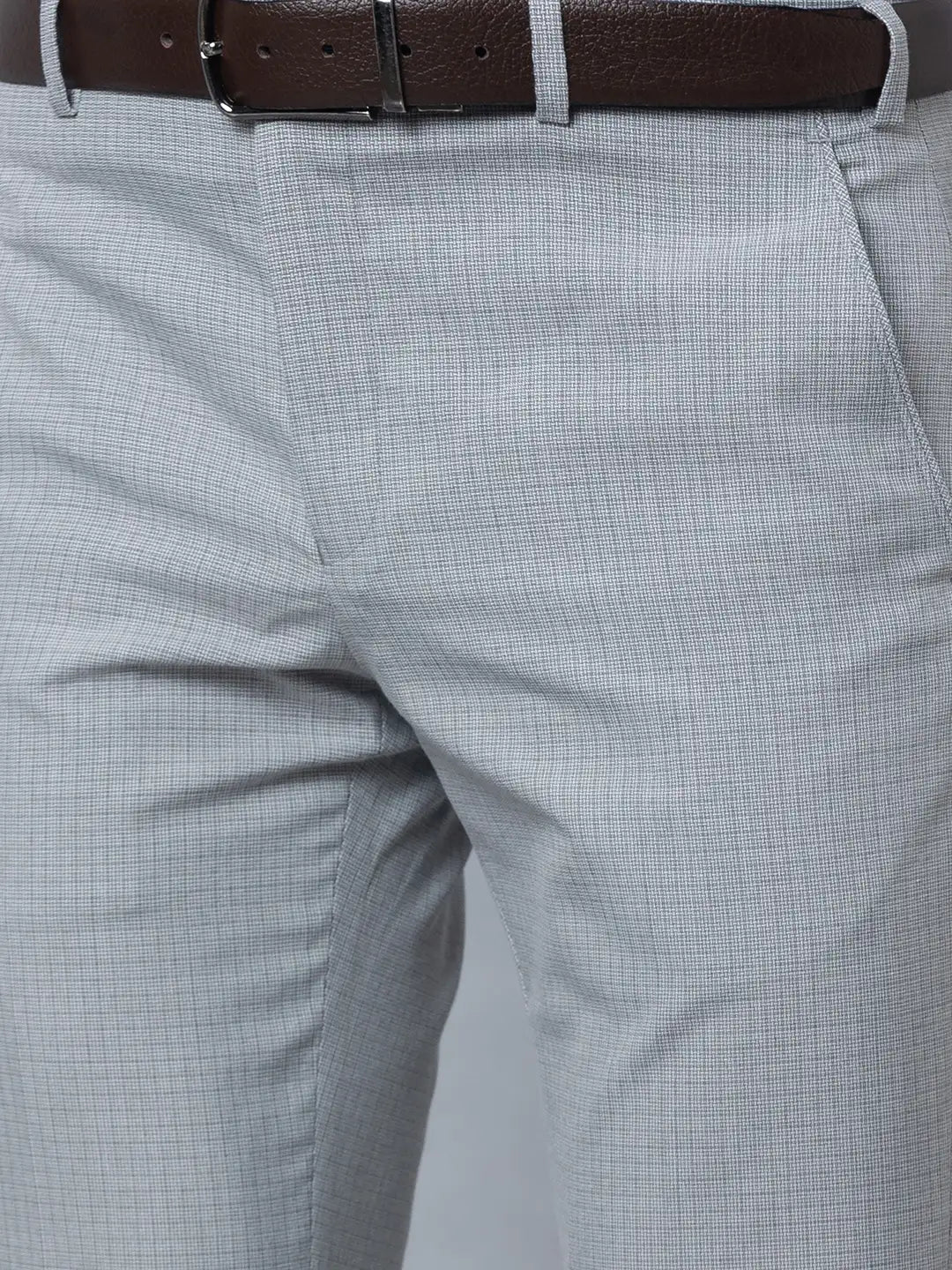 Park Avenue Men Black Plain Smart Fit Polyester Blend Trousers