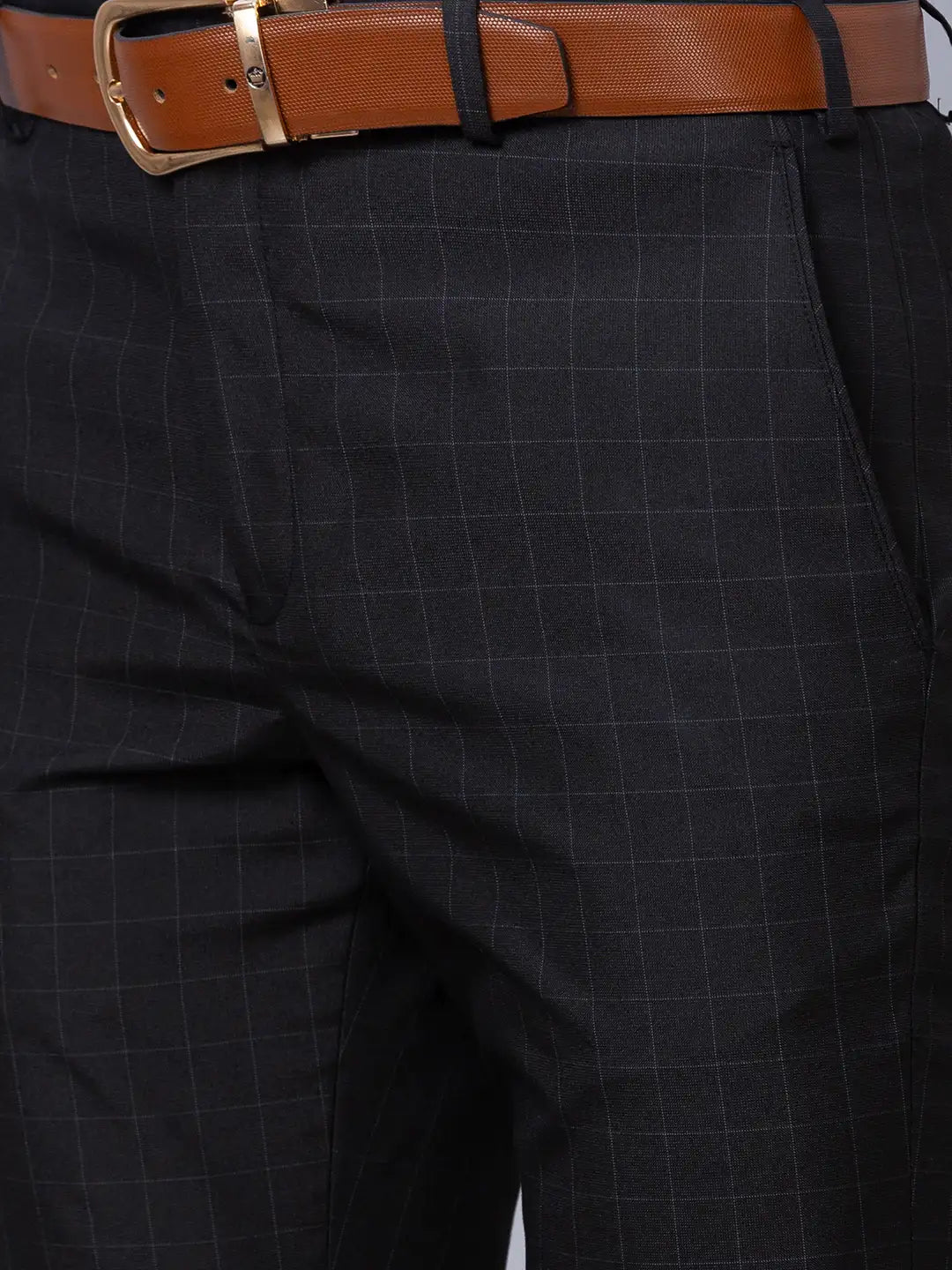 Park Avenue Men Blue Structure Smart Fit Polyester Blend Trousers
