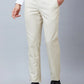 Park Avenue Men Grey Stripe Smart Fit Polyester Blend Trouser