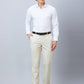 Park Avenue Men Grey Stripe Smart Fit Polyester Blend Trouser