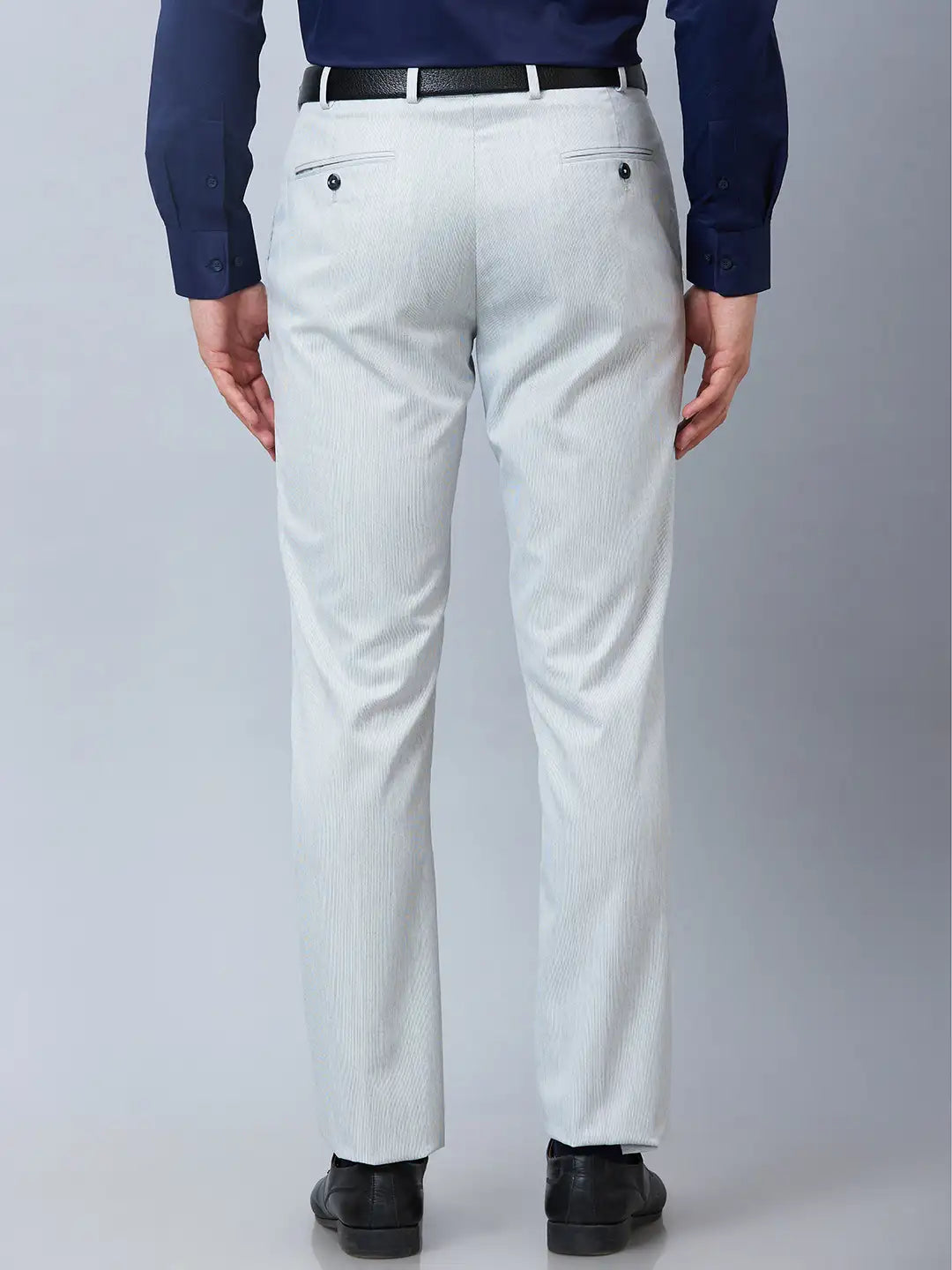 Park Avenue Men Fawn Structure Smart Fit Polyester Blend Trouser