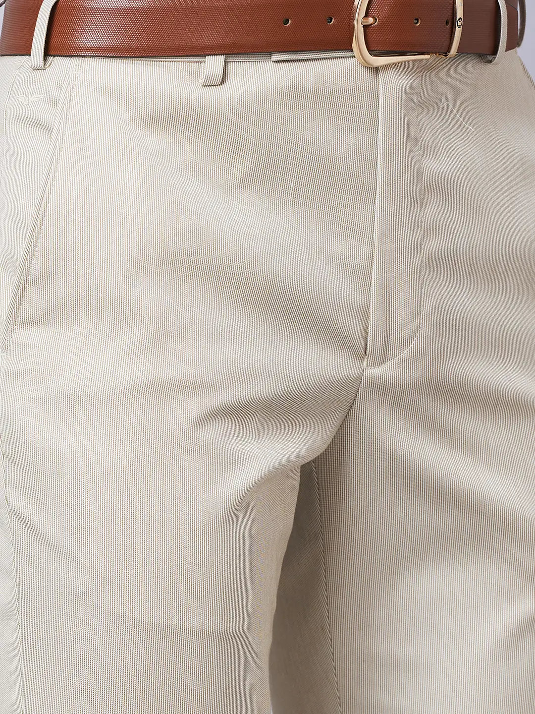 Park Avenue Men Blue Structure Smart Fit Polyester Blend Trousers