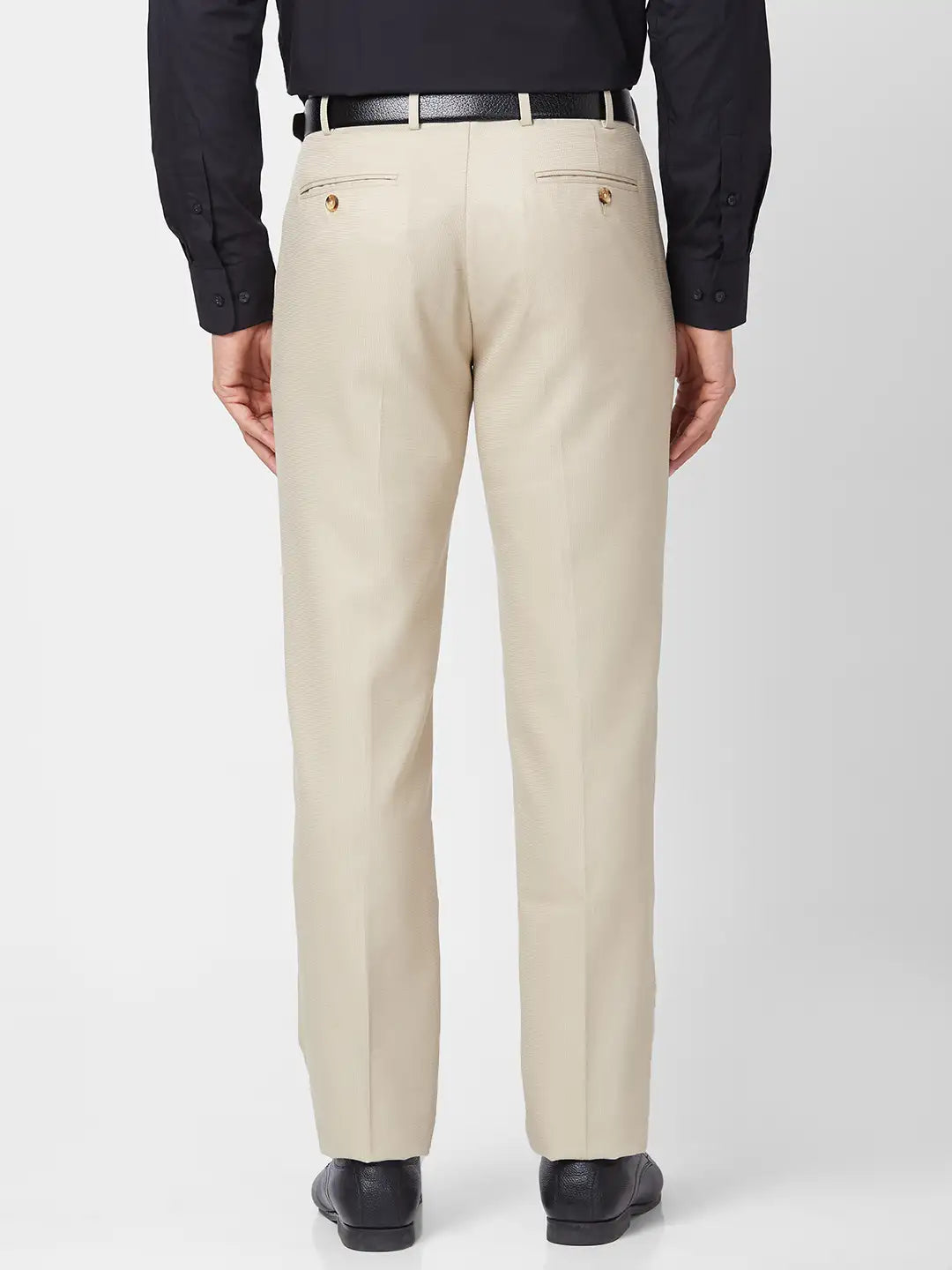 Park Avenue Men Grey Checks Smart Fit Polyester Blend Trouser
