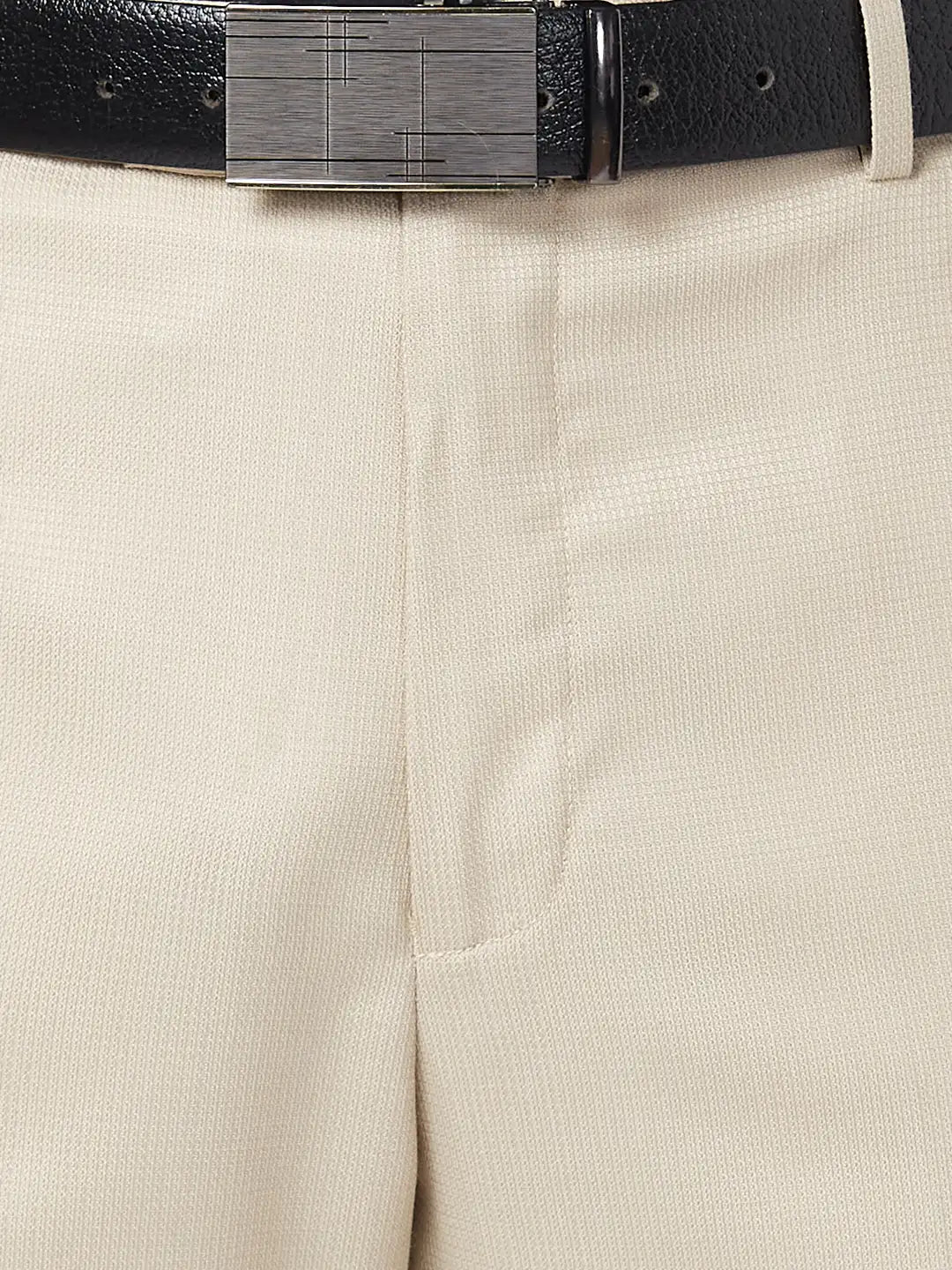 Park Avenue Men Grey Checks Smart Fit Polyester Blend Trouser