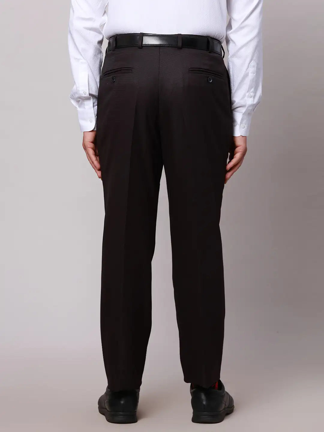 Park Avenue Men Grey Neo Fit Checks Cotton Trousers