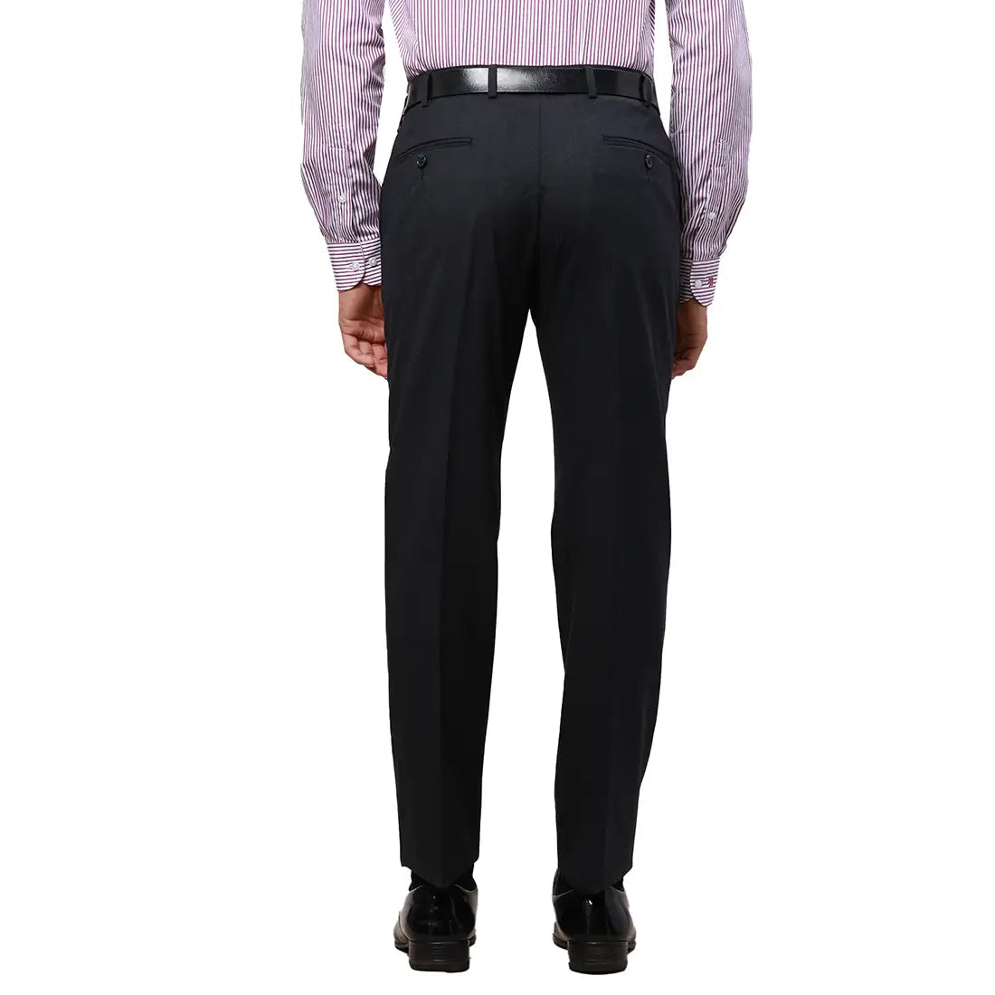 Park Avenue Men Grey Checks Smart Fit Polyester Blend Trouser