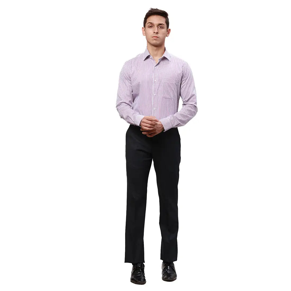 Park Avenue Men Grey Checks Smart Fit Polyester Blend Trouser