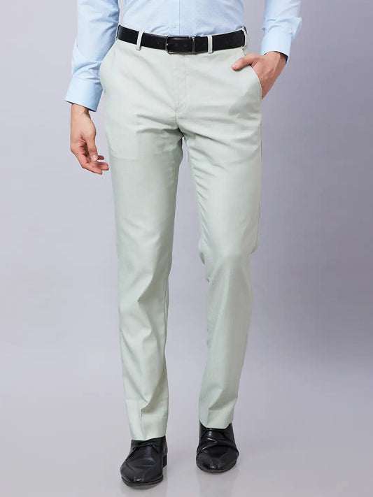 Park Avenue Men Brown Checks Smart Fit Polyester Blend Trousers