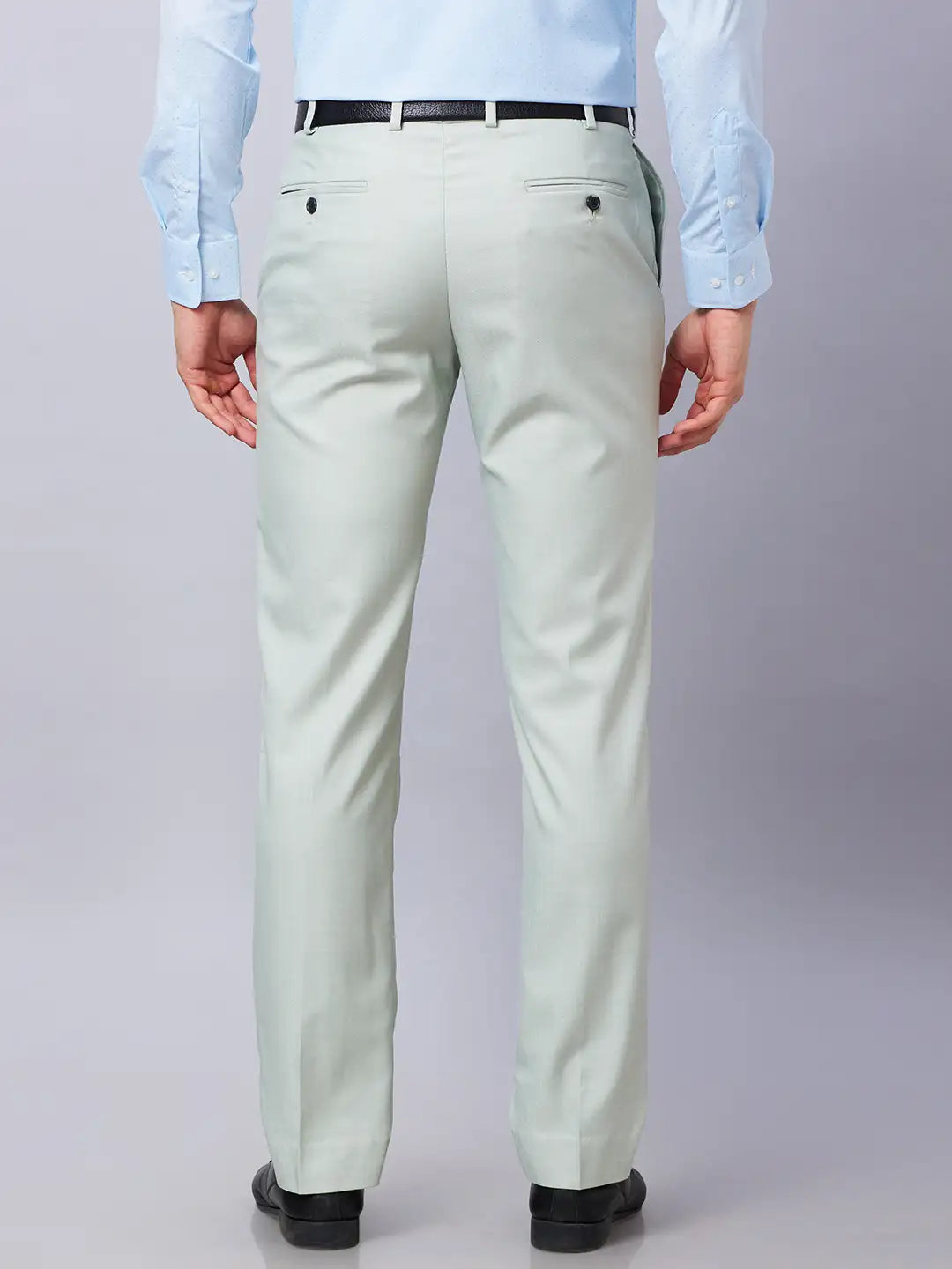 Park Avenue Men Brown Checks Smart Fit Polyester Blend Trousers