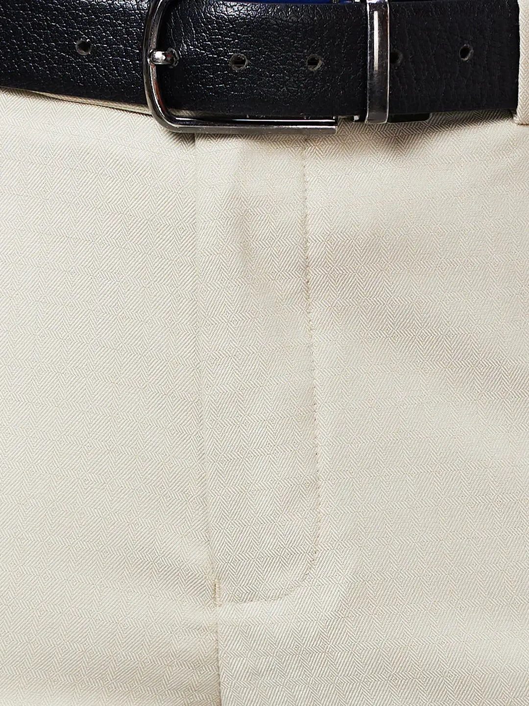 Park Avenue Men Brown Solid Smart Fit Polyester Blend Trousers