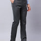 Park Avenue Men Grey Structure Regular Fit Polyester Blend Trouser