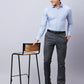 Park Avenue Men Grey Structure Regular Fit Polyester Blend Trouser