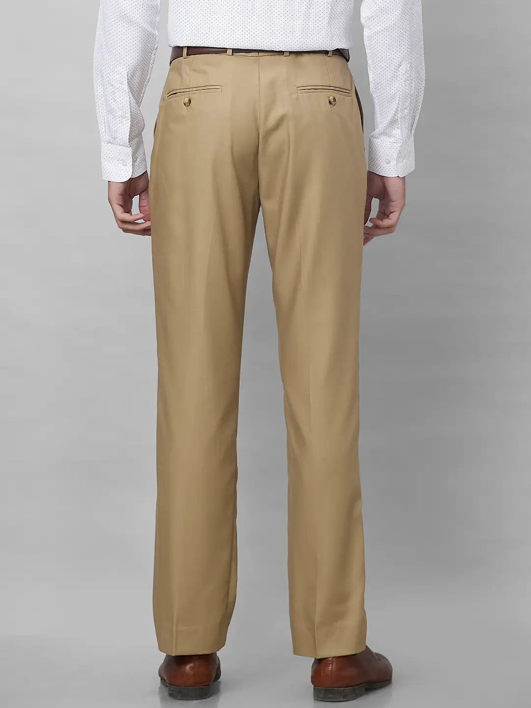 Park Avenue Men Blue Structure Smart Fit Polyester Blend Trousers