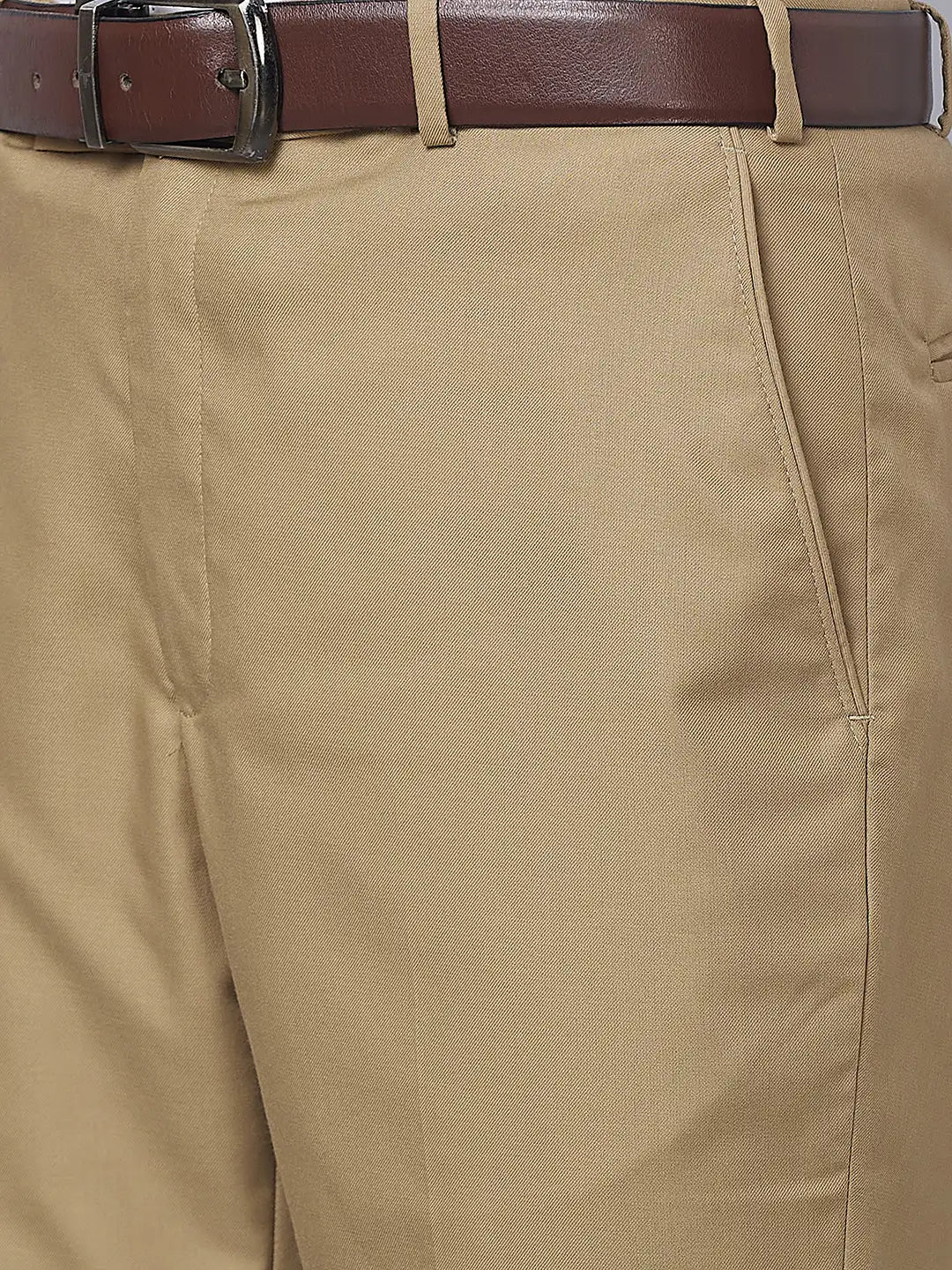 Park Avenue Men Blue Structure Smart Fit Polyester Blend Trousers