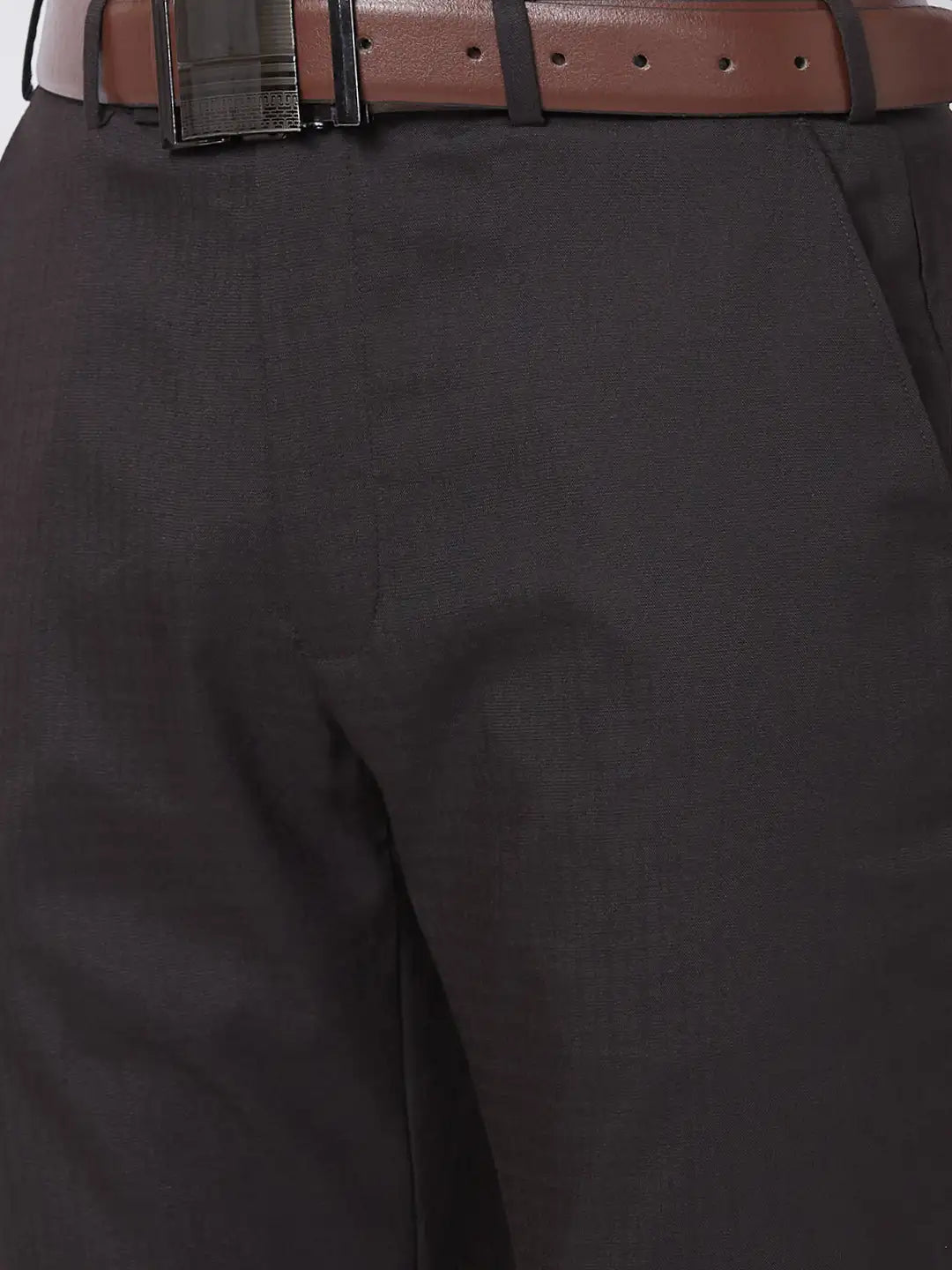 Park Avenue Men Blue Solid Regular Fit Polyester Blend Trouser