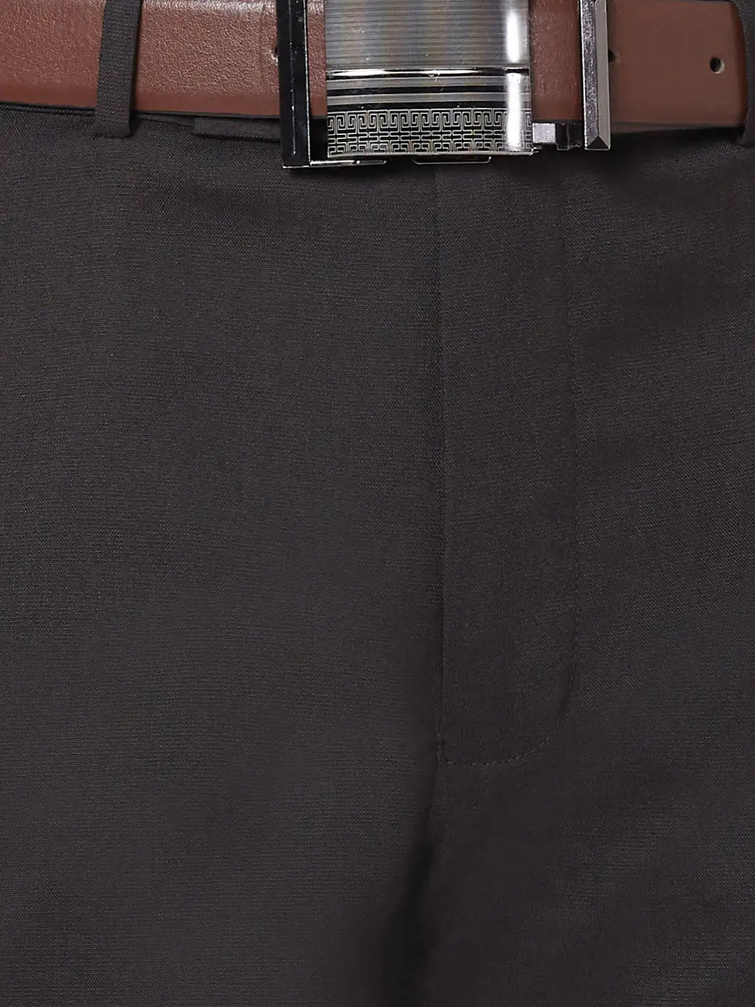 Park Avenue Men Blue Solid Regular Fit Polyester Blend Trouser