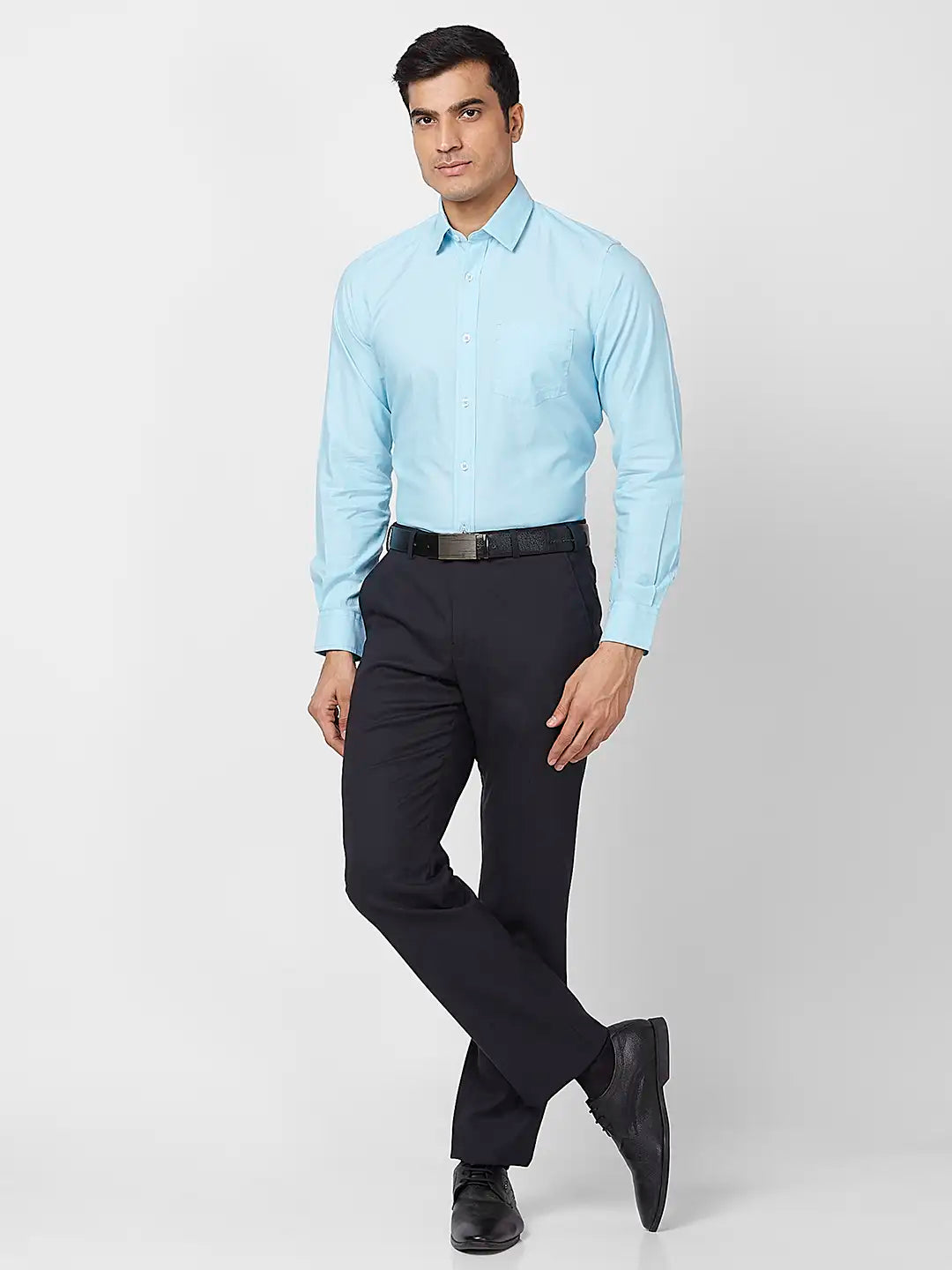 Park Avenue Men Fawn Structure Regular Fit Polyester Blend Trouser
