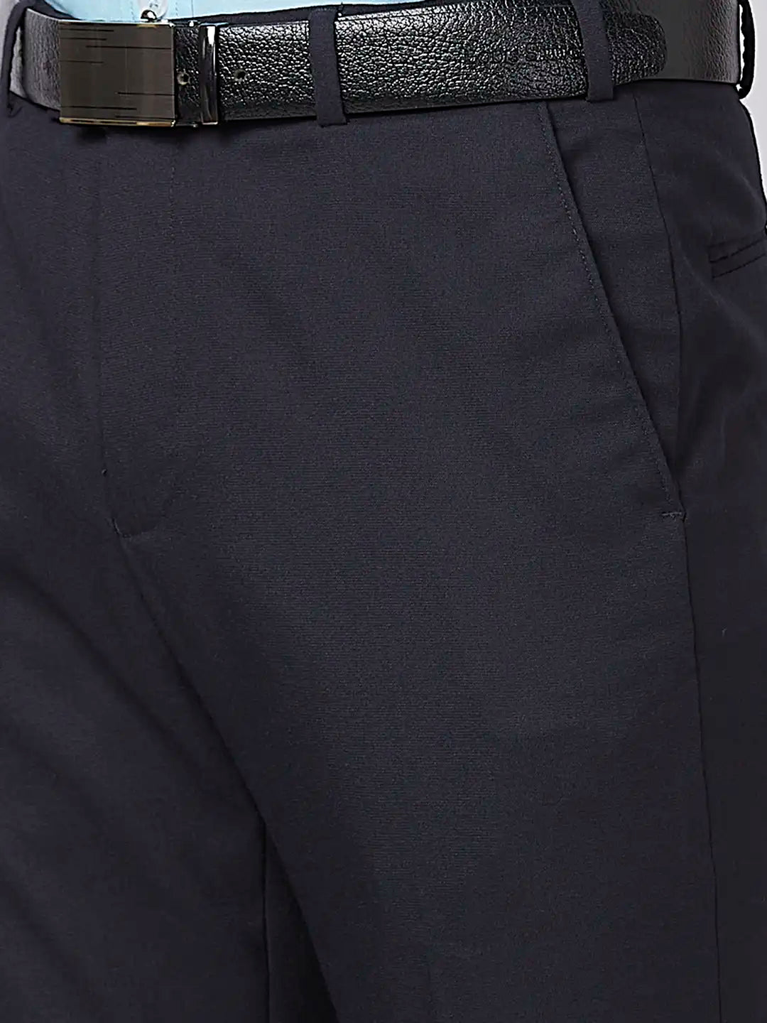 Park Avenue Men Blue Solid Regular Fit Polyester Blend Trouser – MyRaymond