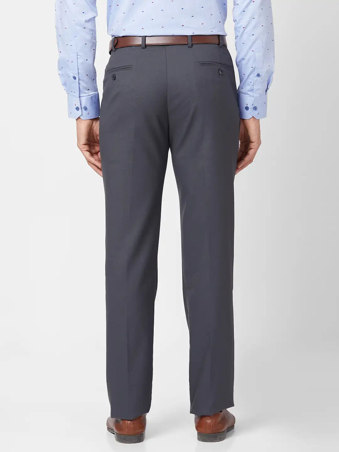 Park Avenue Men Grey Solid Regular Fit Polyester Blend Trouser – MyRaymond